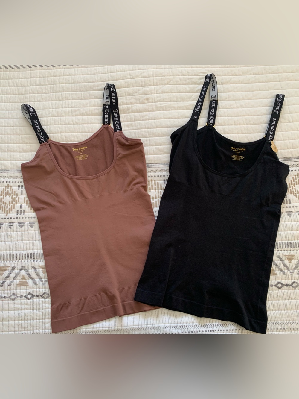 Juicy Couture Seamless Tank Top with Branded Straps - Size Medium